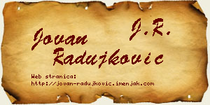 Jovan Radujković vizit kartica